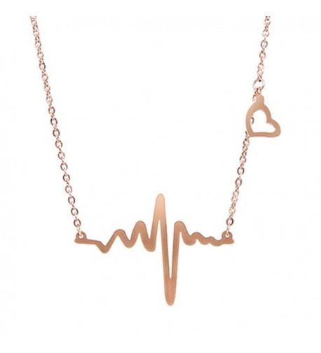 Lady Electrocardiogram Pendant Heartbeat Heart Rhythm ECG EKG Simple