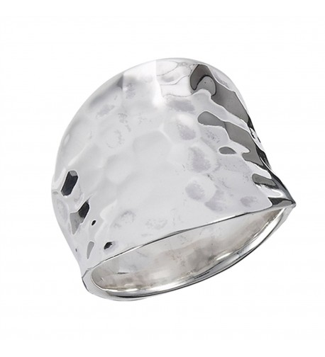 Concave Hammered Fashion Sterling Silver
