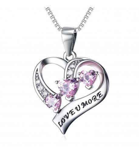 Engraved Love You More Sterling Silver Pink Jewelry Crystal Eternity ...