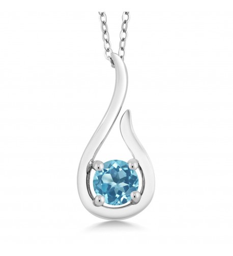 Round Sterling Silver Raindrop Pendant