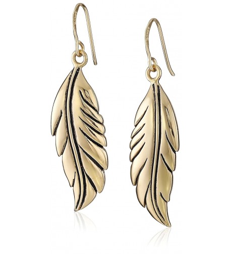 Bronze Feather Drop Earrings - CH123JT02ET