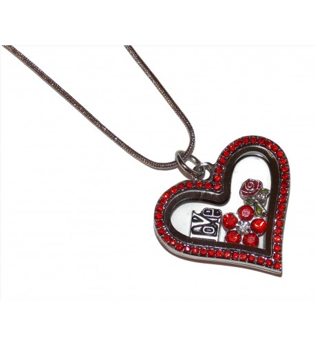 Red Heart Floating Locket Necklace