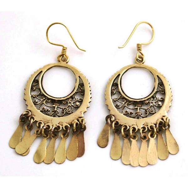 Bronze Bohemian Sun Moon Hippie Boho Filigree Chandelier Drop Dangle ...