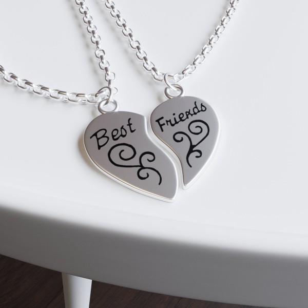 Best Friends Necklace for 2 by - Heart Pendant Necklace - Best Friends ...