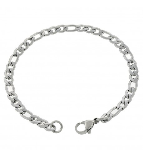 Women's 4.8mm Figaro Anklet Made From 316l Stainless Steel Chain (7in ...