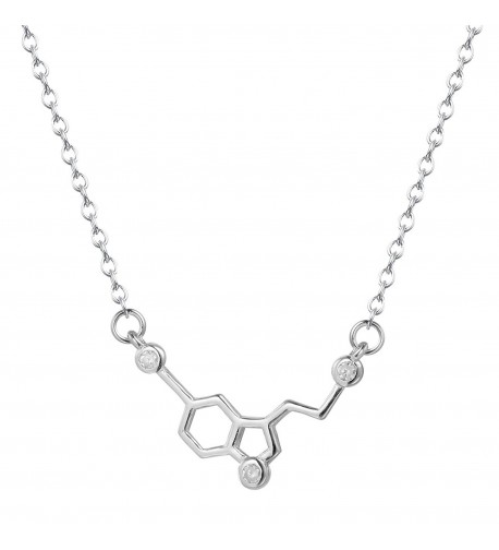 Qiandi Sterling Serotonin Chemistry Necklaces